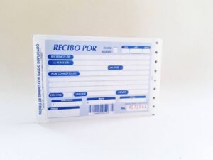 BLOCK RECIBO DINERO 1/4 CARTA CON COPIA CARBON