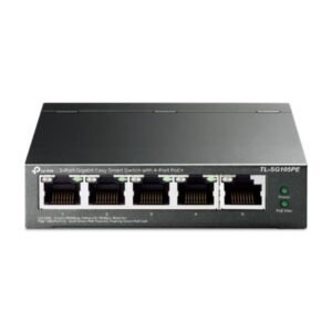 SWITCH TP LINK TL-SG105PE(UN) 5 PUERTOS RJ45 GIGABIT / 4 PUERTOS POE+ 10/100/1000 MBPS ADMINISTRABLE