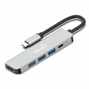 HUB NOVA FAA382CU002C 5 EN 1 USB-C 1 PUERTO USB-A 3.0 2 PUERTOS USB-A 2.0 1 PUERTO USB-C Y 1 PUERTO HDMI 4K