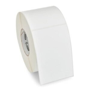 ROLLO DE ETIQUETA ZEBRA Z-ESSENTIALS 540T 4 PULG X 2 PULG NUCLEO 1 PULG 5.1 PULG OD CON PERFORACION 1770 ETIQUETAS/ROLLO 10043288