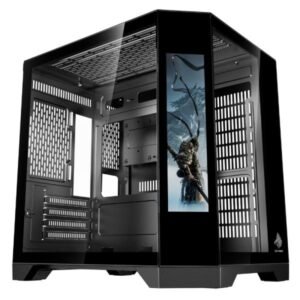 CASE EAGLE WARRIOR CG01KVRA001C MINI TOWER SIN VENTILACION INCLUIDA CON VIDRIO TEMPLADO LATERAL SIN FUENTE CON PANTALLA DE 9.16 PULG