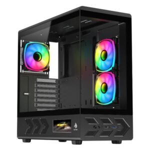 CASE EAGLE WARRIOR CG01J6RA001C MID TOWER SIN VENTILACION INCLUIDA CON VIDRIO TEMPLADO SIN FUENTE CON PANTALLA DE 5 PULG