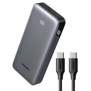 POWER BANK UGREEN PB526 10000MAH CABLE USB-C INTEGRADO CARGA RÁPIDA 20W 75161B