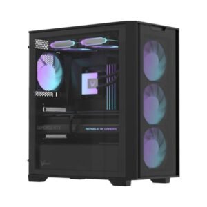 CASE RGB FORMULA V LINE AIR MESH GX600 PLUS MID TOWER 4X120MM ARGB VIDRIO TEMPLADO Y MALLA FRONTAL SIN FUENTE DE PODER 4711401668909