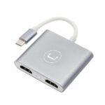 Adaptador Unno HB1103SV USB-C a doble HDMI