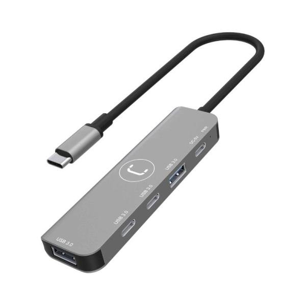 Hub Unno HB1012GY USB-C a 2 USB-A y 2 USB-C