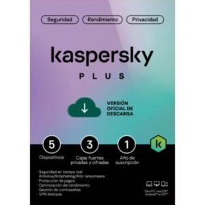 KASPERSKY PLUS 5 DISPOSITIVOS+3KPM 1 AÑO (DESCARGA)