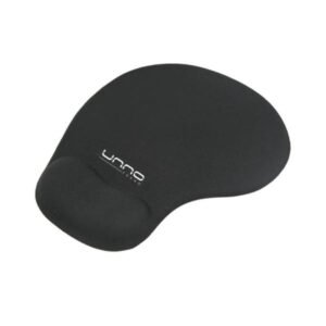Mouse pad Unno MP6001BK con apoyo de gel negro