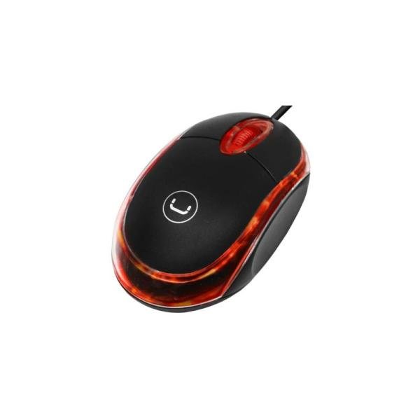 Mouse Unno TRANS (MS6501BK) USB 800DPI negro con LED rojo
