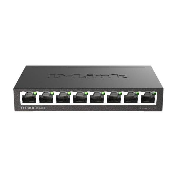 Switch D-Link DGS-108 metálico de 8 puertos Gigabit
