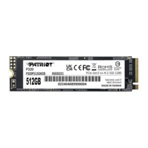 HD INTERNO sólido 512GB PATRIOT P320 M.2 2280 PCIE GEN3 X4 3000MB/S / 2200MB/S P320P512GM28