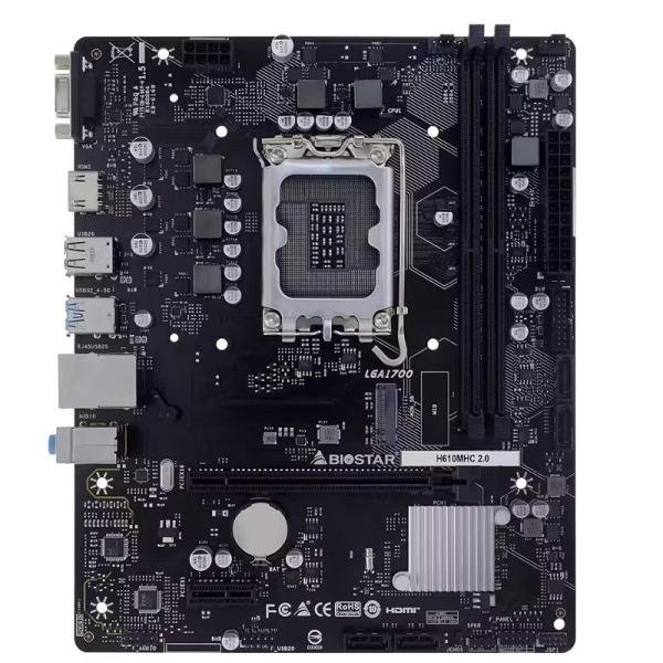 MICRO ATX BIOSTAR (H610MHC 2.0) (1700) 12-14TH MAX 64GB/2XDDR4/VGA/HDMI