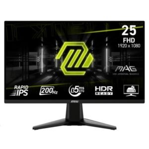 Monitor GAMING MSI MAG 255F E20 25 PULG PLANO 1920X1080 FHD 200 HZ IPS FREESYNC HDMI DISPLAYPORT HDR 9S6-3BC21M-046
