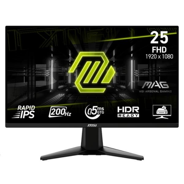 Monitor GAMING MSI MAG 255F E20 25 PULG PLANO 1920X1080 FHD 200 HZ IPS FREESYNC HDMI DISPLAYPORT HDR 9S6-3BC21M-046