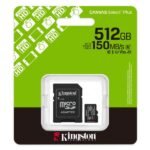 Memoria MICRO SD 512GB Kingston CLASE 10 UHS-I U3 150 MB/S para DISPOSITIVOS y CAMARAS ANDROID SDCS3/512GB