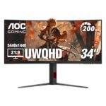 Monitor GAMING AOC CU34G4H 34 PULG CURVO 3440X1440 UWQHD 200 HZ VA FREESYNC ADAPTIVE SYNC HDMI DISPLAYPORT HDR