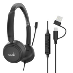 HEADSET NOVA ALÁMBRICO USB-C micrófono INCLUIDO ENC FHS44160001C