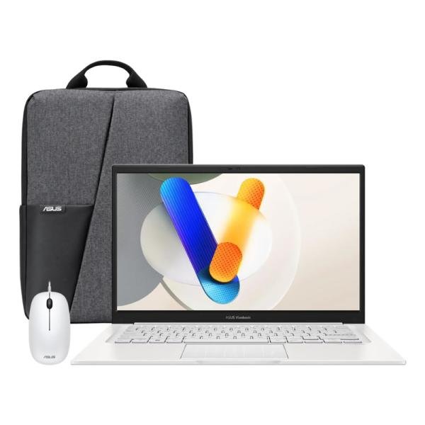 LAPTOP Asus VIVOBOOK 14 INGLES 14 PULG Intel CORE 5 120U 8GB RAM DDR4 512GB SSD WIN 11 HOME INCLUYE mouse y MOCHILA F1404VAP-QB52-WH