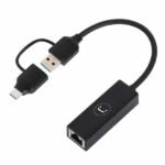 Adaptador Unno AD3007 USB-A y USB-C a Ethernet Gigabit