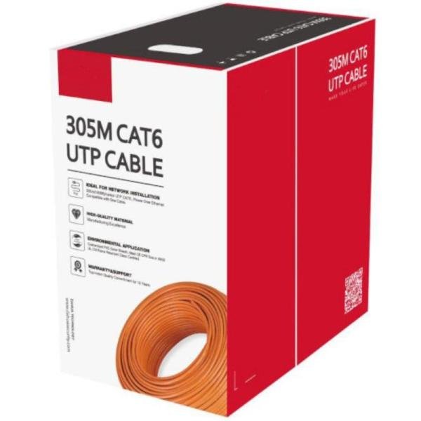 Cable UTP DAHUA (PFM922I-6UN-C) CAT6 1000 FT NARANJA