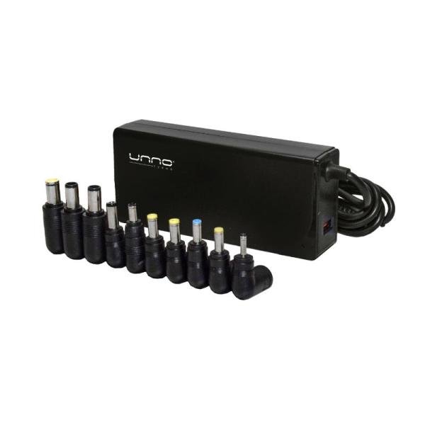 Cargador Unno PW5291BK para portátil 90 W con 10 puntas