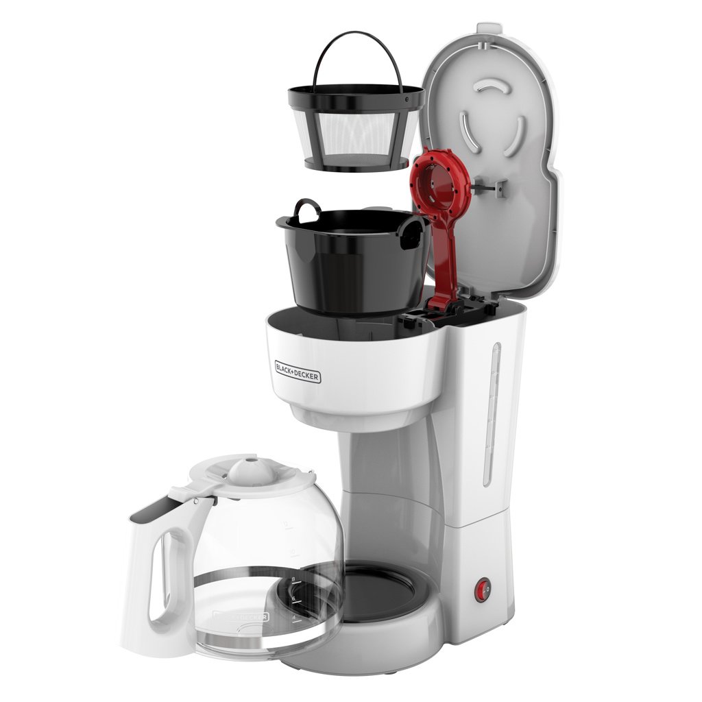 Black + Decker cafetera 12 tazas vortex filtro perman blanca con F - CM0916W