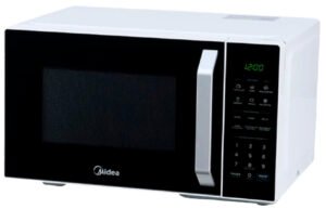 Midea Microondas 1.1 pies puerta negra y gabinete blanco MMDX11S2BW-CA